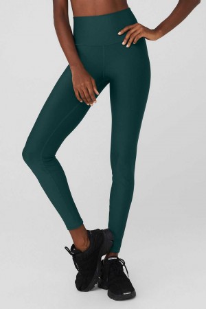 Alo Yoga USA 7/8 High-Waist Airlift Midnight Green | 9657213-RG