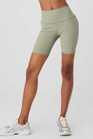 Alo Yoga USA 7'' High-Waist Biker Limestone | 2578043-TL