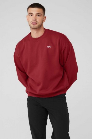 Alo Yoga USA Accolade Crew Neck Pullover Victory Red | 3928740-XP