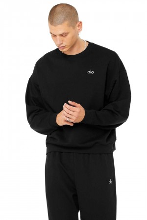 Alo Yoga USA Accolade Crew Neck Pullover Black | 4829761-IH