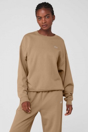 Alo Yoga USA Accolade Crew Neck Pullover Gravel | 6092451-QF