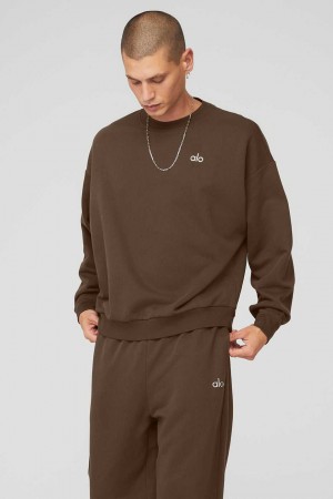 Alo Yoga USA Accolade Crew Neck Pullover Espresso | 7206981-MU