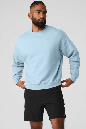 Alo Yoga USA Accolade Crew Neck Pullover Calm Blue | 7983512-XT