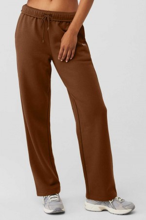 Alo Yoga USA Accolade Straight Leg Cinnamon Brown | 8460712-ZM