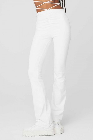 Alo Yoga USA Airbrush High-Waist Cinch Flare White | 6759031-LT