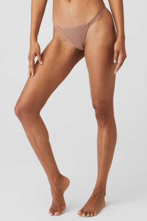 Alo Yoga USA Airbrush Invisible String Thong Smoky Quartz | 3527064-DQ