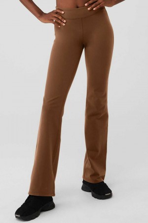 Alo Yoga USA Airbrush Low-Rise Bootcut Cinnamon Brown | 5730491-WV