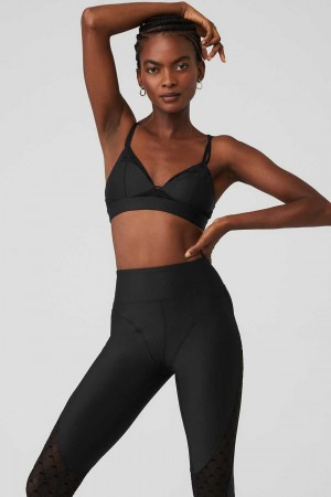 Alo Yoga USA Airlift Mesh Celeste Black | 3271409-TJ