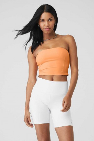 Alo Yoga USA Alosoft Convertible Sunkissed Bandeau Cantaloupe | 3451209-YF