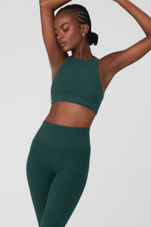 Alo Yoga USA Alosoft Iconic 90's Midnight Green | 6402319-CH