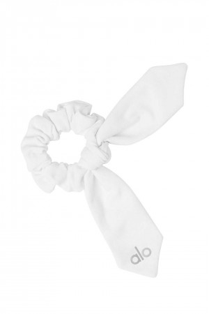 Alo Yoga USA Alosoft Rhythm Scrunchie White | 4571263-QX