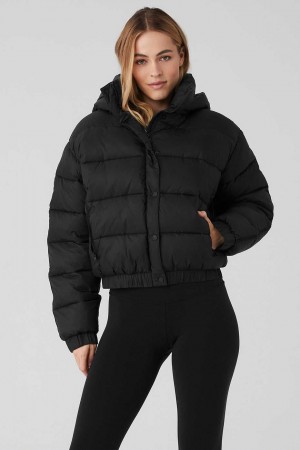 Alo Yoga USA Aspen Love Puffer Black | 5214870-ND