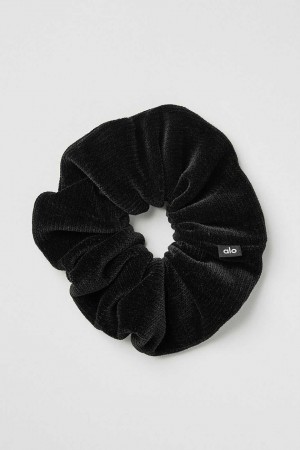 Alo Yoga USA Chenille Oversized Scrunchie Black | 1958067-HU