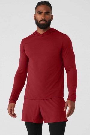 Alo Yoga USA Conquer Reform With Hood Victory Red | 9735862-VK