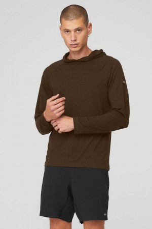 Alo Yoga USA Core Hooded Runner Espresso | 6351429-CH