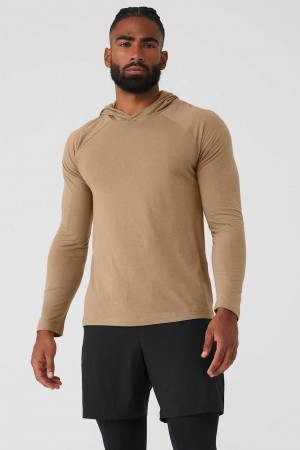 Alo Yoga USA Core Hooded Runner Gravel | 3819745-WK