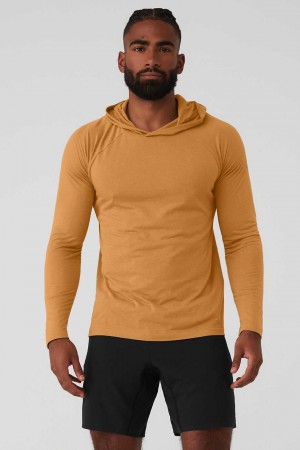 Alo Yoga USA Core Hooded Runner Toffee | 6754230-RK