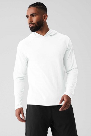 Alo Yoga USA Core Hooded Runner White | 5702681-GZ