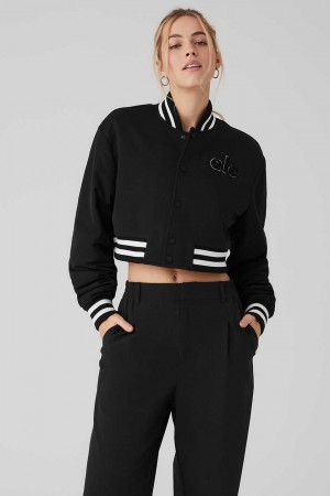 Alo Yoga USA Cropped G.O.A.T Black | 9684320-AU