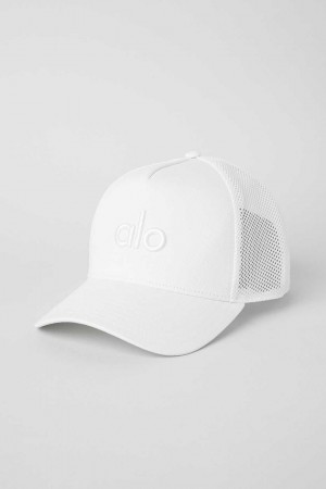 Alo Yoga USA District Trucker White | 6758234-TQ