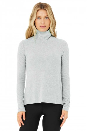 Alo Yoga USA Embrace Long Sleeve Athletic Grey | 8317295-XH