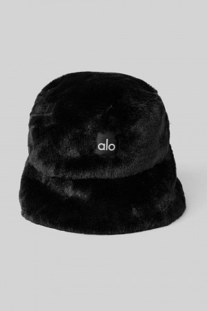 Alo Yoga USA Faux Fur Bucket Black | 4375126-JX