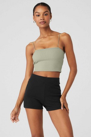 Alo Yoga USA Goddess Ribbed Bandeau Limestone | 2680539-JY