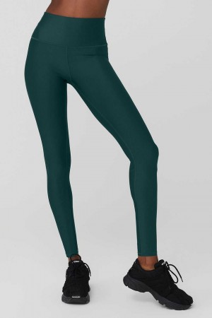 Alo Yoga USA High-Waist Airlift Midnight Green | 3915840-RQ