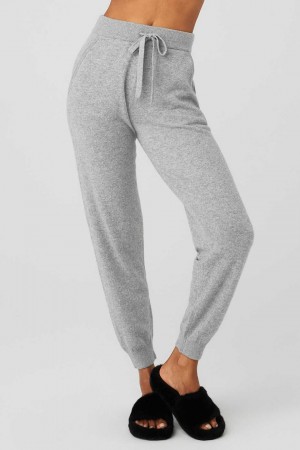 Alo Yoga USA High-Waist Cashmere Jet Set Dove Grey | 2435608-XJ