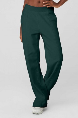 Alo Yoga USA High-Waist Offline Straight Leg Midnight Green | 5143982-GU