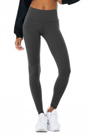 Alo Yoga USA High-Waist Winter Warmth Plush Anthracite | 3417250-UD