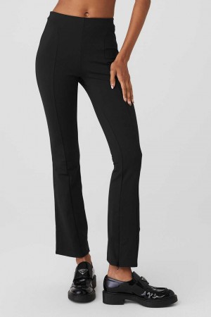 Alo Yoga USA High-Waist Zip It Flare Black | 9624017-SZ