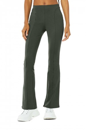 Alo Yoga USA High-Waist Zip It Flare Dark Cactus | 0789641-KE