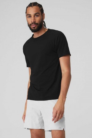 Alo Yoga USA Idol Performance Tee Black | 8716205-ZH