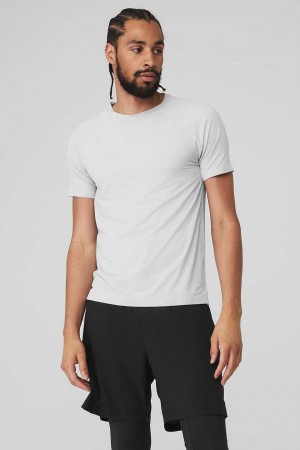 Alo Yoga USA Idol Performance Tee Titanium | 9458610-SP