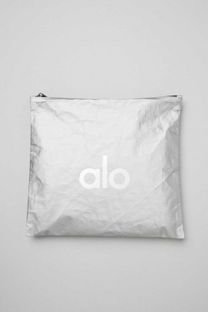 Alo Yoga USA Keep It Dry Fitness Zip Pouch Silver | 1392850-YP