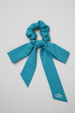 Alo Yoga USA Love Knots Tie Scrunchie Blue Splash | 7061258-FS