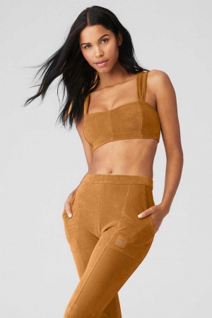 Alo Yoga USA Micro Corduroy Winter Break Toffee | 6492138-KI