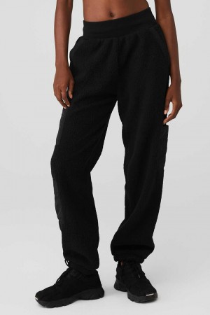 Alo Yoga USA Micro Sherpa High-Waist Solstice Black | 5170934-KP