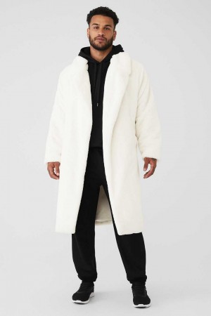 Alo Yoga USA Oversized Faux Fur Trench Ivory | 8510793-XJ