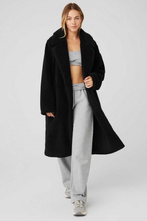 Alo Yoga USA Oversized Sherpa Trench Black | 3721859-ZK