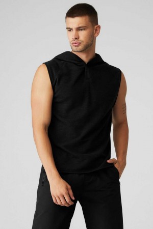 Alo Yoga USA Qualifier Sleeveless Black Slub | 2146859-YG