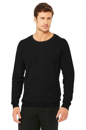 Alo Yoga USA Relaxed Crew Neck Black | 3106498-LV