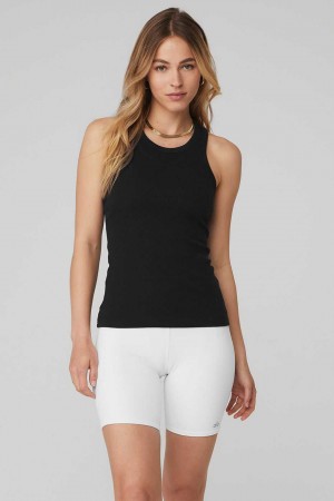 Alo Yoga USA Ribbed Aspire Full Length Black | 2160793-LD