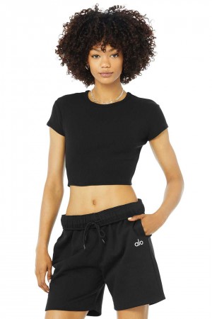 Alo Yoga USA Ribbed Black | 5096873-BS