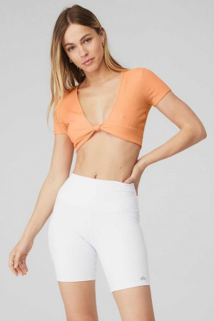 Alo Yoga USA Ribbed Knotty Cantaloupe | 2534016-NG