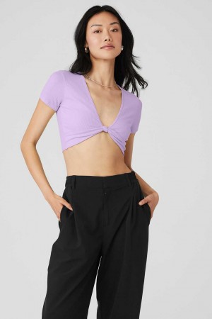 Alo Yoga USA Ribbed Knotty Violet Skies | 7940862-OF