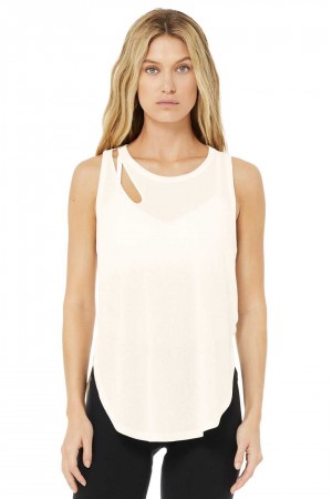 Alo Yoga USA Ribbed Peak Ivory | 3159870-QG