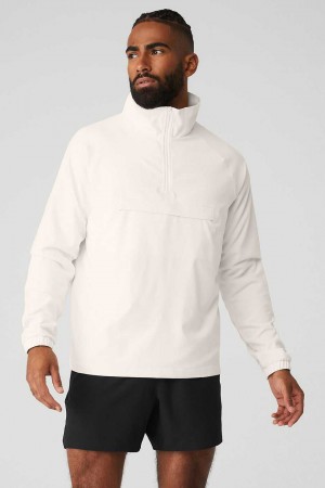 Alo Yoga USA Ripstop 1/4 Zip On-Set Ivory | 5136427-AB