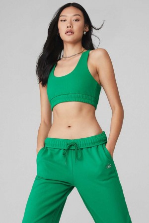 Alo Yoga USA Scoop Neck Green Emerald | 1879602-OX